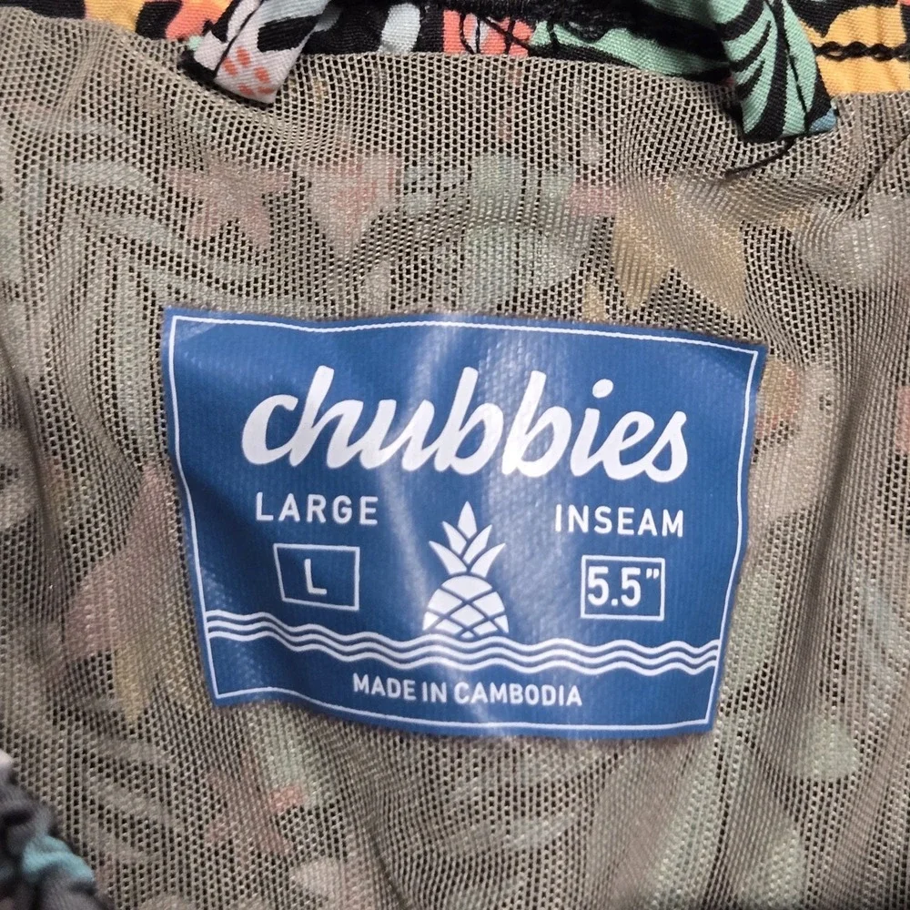 Chubbies The Bloomerangs Swim Trunks Mens L‎ Tropical Floral Toucan 5.5 Inseam